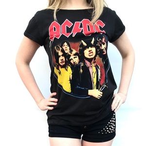 AC/DC highway to Hell back in black band tshirt tee top hot topic rock music
